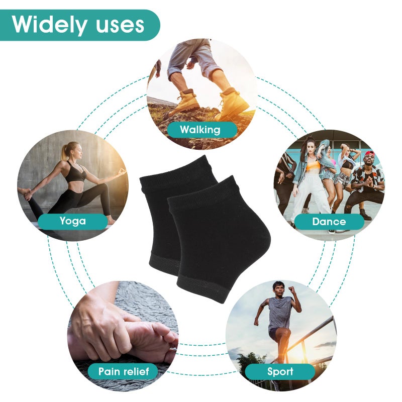 Sibba 3 Pairs Moisturizing Heel Socks Ventilate Gel Heel Open Toe Socks Soft Silicone Socks for Dry Hard Cracked Skin Breathable Reusable SPA Foot Protector Day Night Care Skin - Image 3